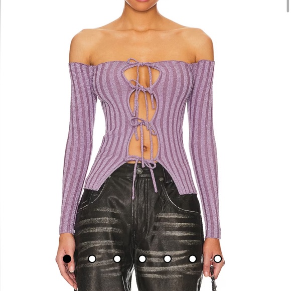 REVOLVE Tops - Women’s Going Out Top Purple Metallic Long Sleeve Revolve S